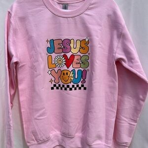 Gildan Pastel Pink Graphic Sweatshirt